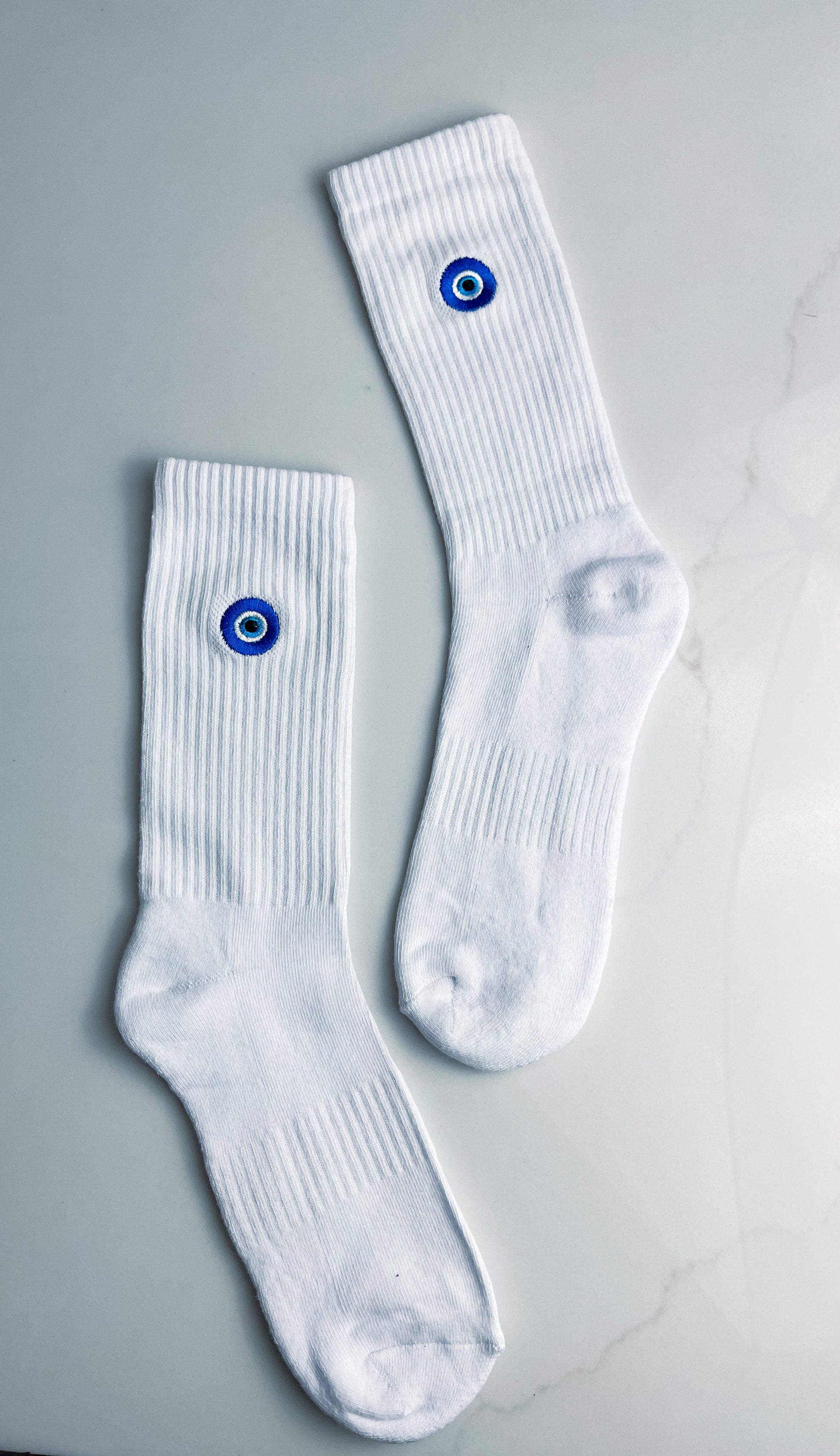Good Fortune arch band crew sock White with Navy – Modern Envy Apparel